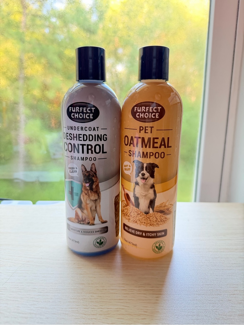Furfect Choice Deshedding Control & Oatmeal Pet Shampoos - Gray & Tan